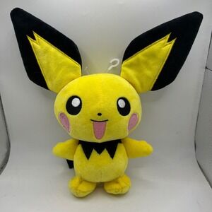 Pokemon Pichu Plush 2022 Jazwares Yellow Black Cheeks Stuffed Animal Toy Cute‎